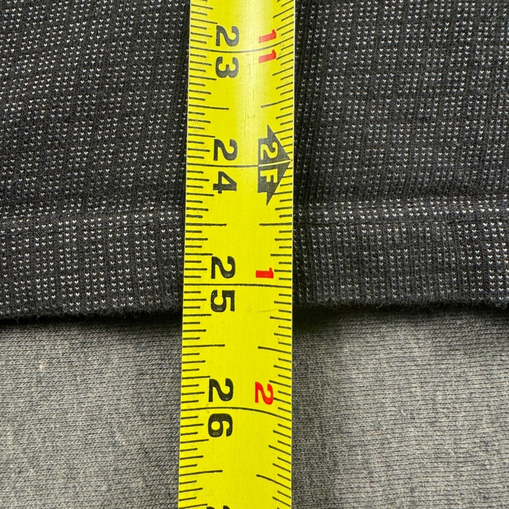 Van Heusen Mens Large Polo Shirt Charcoal Gray Micro Check Short Sleeve Cotton L - Picture 6 of 9